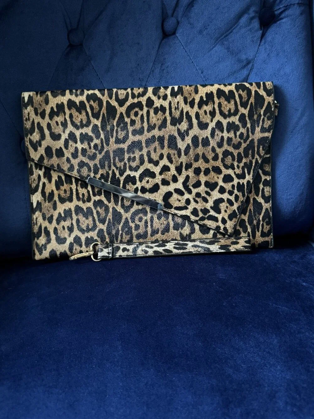 Leopard Print Envelope Clutch Bag